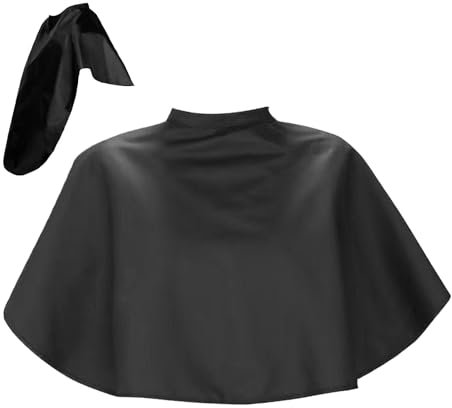 Mantella da colorare per capelli, grembiule da parrucchiere robusto, mantello regolabile da parrucchiere, mantello da barbiere nero, copertura per capelli corta, Mantello protettivo per taglio