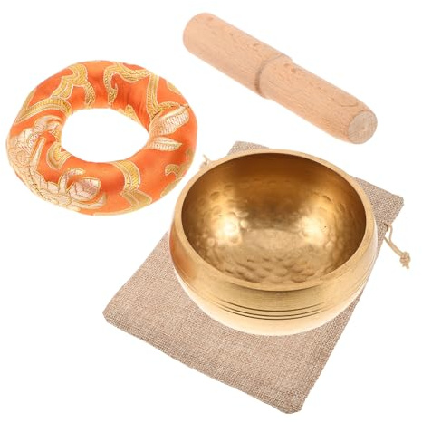 Cuenco Tibetano Pequeño 1 Set de Cobre Hecho a Mano para Meditación