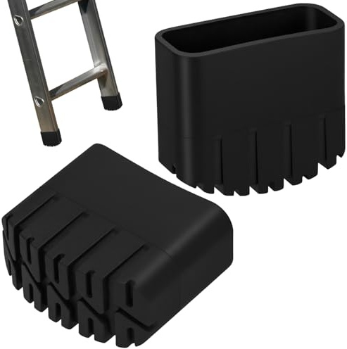 Tacos Escalera Patas para Escaleras de Aluminio Tacos de Goma para Escalera Cubrepies de Escalera de Goma para Escaleras Rectas - Resistentes a Altas Temperaturas y al Desgaste (2Pcs, 20 * 50mm)