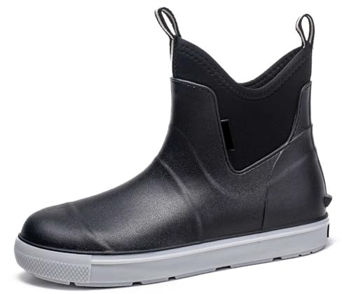 Zapatos de lluvia para hombre Calzado al aire libre Botas de senderismo para clima húmedo Suela de goma antideslizante ligera cómoda, Negro , 39 EU