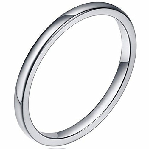 Jude Jewelers 2MM Tungsten Carbide Stackable Ring Plain Wedding Band