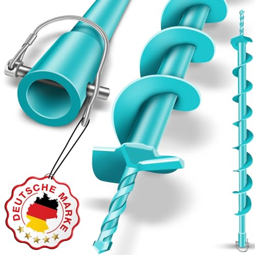 BRUNNENTAL® Erdbohrer 40mm - Ideal Für Aushubarbeiten - Pfahlbohrer Brunnenbohrer - Robuste Bohrspitze 40 mm - Erdlochbohrer - Premium Spindel mit präzisen Schneidklingen - einfache Bedienung