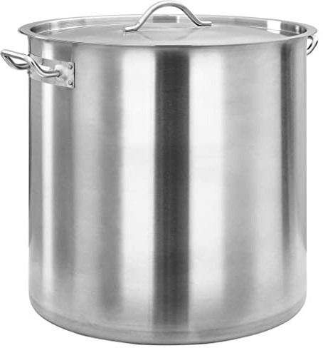 vidaXL Suppentopf mit 2 Griffen Kochtopf Universaltopf Induktion Topf Spaghettitopf Induktionstopf Gastro 71L 45x45cm Edelstahl Silbern