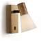 ouglres Holz Wandleuchte Mit Schalter,Vintage Innen Wandlampe,Weiß Glas Lampenschirm Drehbar,Industrial Design Bettlampe Wandleuchten für Schlafzimmer Nachttisch Wohnzimmer,Treppen, Korridor,E14