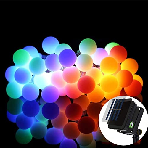 Oreunik Catena Luminosa Esterno Solare, 66LED Impermeabile e 8 Modalità di Llluminazione per Esterni/Interni, Decorazione per Terrazza, Giardino, Feste, Festival, Matrimoni (Palla di luce)