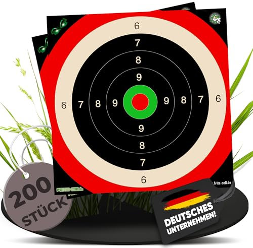 fritz-cell 200 Zielscheiben Kleinkaliberscheiben 14x14 Luftgewehr Luftpistole Kleinkaliber Airgun…