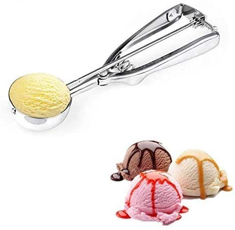 ZSLJSWDZ Cuillère à glace en acier inoxydable, cuillère à glace, cuillère à biscuits à la crème glacée,Pour crème glacée, biscuits, pâte à gâteau, melon Diamètre : 5 cm. LJ-EU240