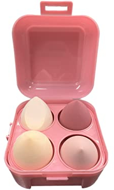 MUUK Makeup Sponge Blender 4 Pack Foundation Sponge Latex Free Beauty Blender Applicator With Sponge Holder Case Ideal For Foundation, Powder and Cream