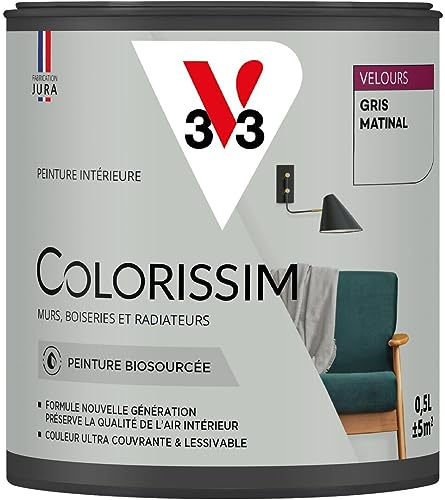V33 Peinture multi-supports Colorissim® Gris matinal Velours 0,5L