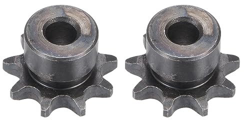 sourcing map Chaîne Rouleau Pignon, 8mm Alésage 3/8 Pas 9 Dent Simple Brin Type B Chaîne Pignon, A3 Carbone Acier Rouleau Chaîne Pignon pour ISO 06B Chaîne, 2pcs