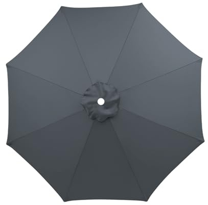 TWSOUL Copertura di ricambio in tessuto per ombrellone, 3 m, 8 stecche, copertura di ricambio per ombrellone da patio, anti-ultravioletto, copertura in tessuto (grigio, 3 m, 8 stecche)