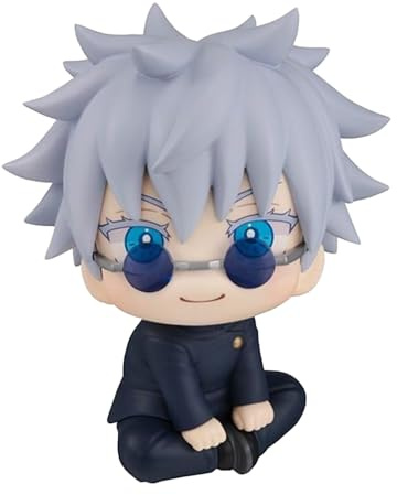 Zhongkaihua JJK Gojo Satoru Figura Look Up Anime PVC Modello Seduto per Figurina da Scrivania Auto Decorazione Ornamento Regalo di Compleanno per i Fan, circa 10 cm (3,93 pollici)