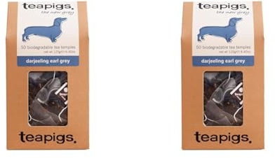 Teapigs Darjeeling Earl Grey Tea Bags Made with Whole Leaves (2 Pack of 50 Tea Bags)