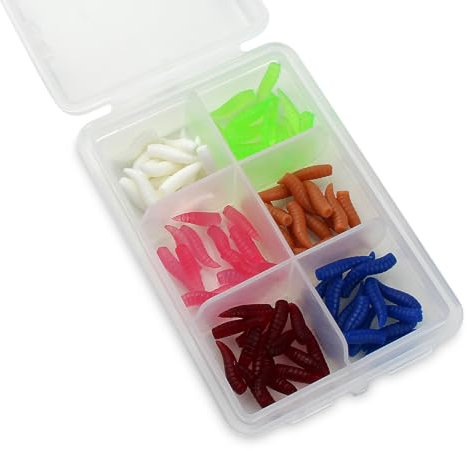 Storfisk fishing & more 90-TLG. Sortiment Kunstmaden Bunte Weichgummiköder in Sortimentsbox zum Angeln