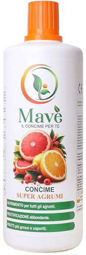 Mavè concime super agrumi - Fertilizzante liquido NPK per limoni, arance, mandarini - 1000 g - Aumenta la produzione di agrumi