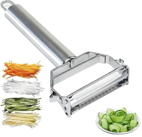 Cocoom Home - Pelador de Verduras 3 en 1 de Acero Inoxidable con Mango Ergonómico.