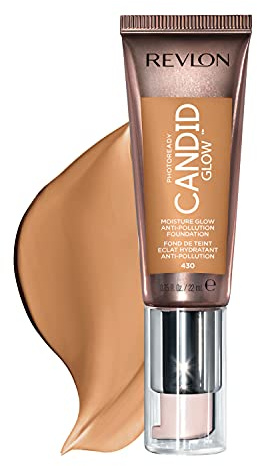 Revlon PhotoReady Candid Glow Moisture Glow Anti-Pollution Foundation, Longwear Sheer-Medium Coverage mit Natural Glow Finish, 430 Honey Beige, 22 ml