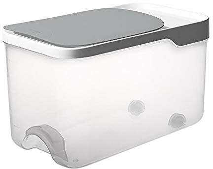 Yardwe 5kg Kitchen Food Containers Square Rice Dry Food Storage Containers Organizer with Lids for Fridge Cabinet Pantry (Grey),29.3X17.8CM