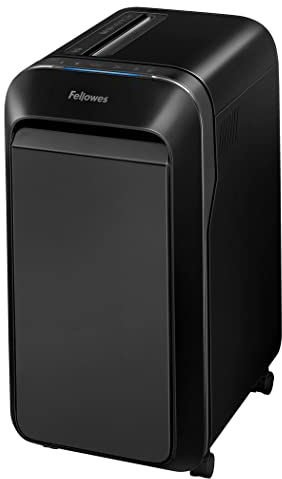 Fellowes 20 Blatt Aktenvernichter Partikelschnitt (P4), Papierschredder für Büro, Homeoffice, Powershred LX220, Schredder mit 30L Papierkorb, 100% staufrei, Safesense, Füllstandsanzeige, schwarz