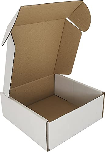 CH-BOX 50 Pack 13x13x5cm (5x5x2'') Small Corrugated Cardboard Postal Boxes White for Shipping Mailing Packaging Royal Mail Small Parcel (CM552)