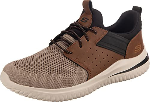 Skechers Men's 210238 BRTN Sneaker, Brown Tan Knitted Mesh W/Synthetic, 7 UK