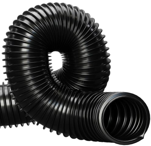 50mm Black Pond Corrugated Flexible Hose Pipe 1 Metre