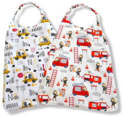 Lot de 2 serviettes bavoir élastique enfants pour la cantine