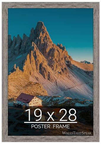 wallsthatspeak 19x28 Gray Barnwood Picture Frame for Puzzles Posters Photos or Artwork