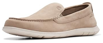 Clarks Herren Flexway Step Flacher Slipper, Sand Suede, 43 EU