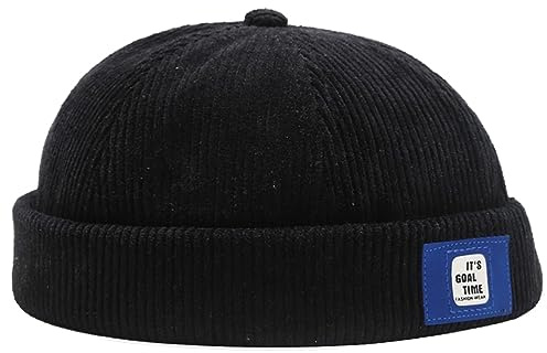 DURINM Cotone Cappellino da Portuale Uomo Retro Cotone Docker Hat Cappello Senza Visiera Berretto da Portuale Uomo Donna Berretto Docker Regolabile Cuffed Brimless Hat