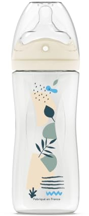 DODIE Biberon Tétine multi-perforée anti-coliques - 330ml - BLEU - 6+ mois - tétine biomimétisme débit 3