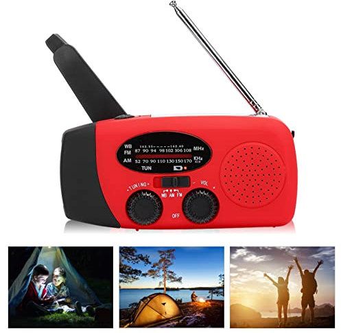 Manivelle Générer de l'électricité Charge Solaire Lumière LED Prévention des Catastrophes Radio AM/FM d'urgence avec Fonction NOAA