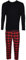 Gaffer Mens Christmas Pyjamas Set Trousers Woven Check Lounge Pants Long Sleeve T Shirts Top Red Black PJ – Long Tshirt 2XL