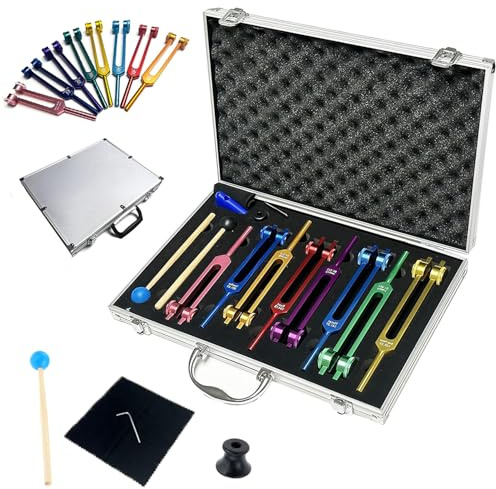 Diasens Soin Par Vibration Diapason,Diapason Therapeutique,12PCS Diapasons Neurologiques,Con à La Thérapie Par La Méditation,à La Thérapie Des Chakras,à La Thérapie Par Le Son,Libération Du Stress