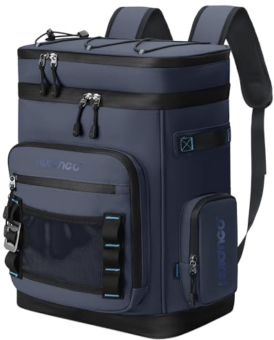 Hulongo 48Cans Large Cooler Backpack, Leakproof Insulated Backpack Cooler for Men & Women, Waterproof, 30L, Dark Blue