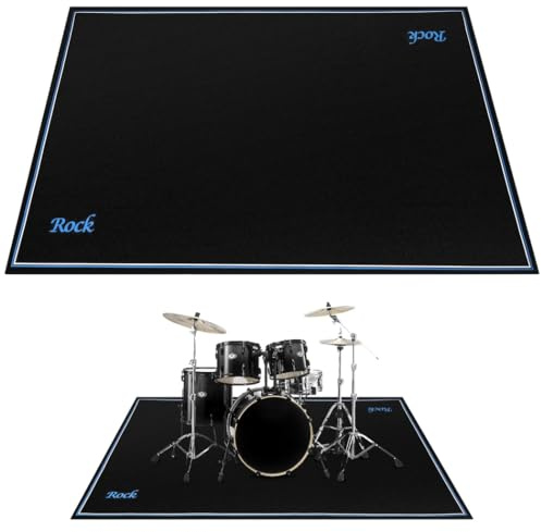 Packool Drum Rug, Drum Mat, Electrical Drum Carpet Soundproof Rug Pads Drum Accessories for Electric Drums Jazz Drum Set, Present for Drummers, Drum Accessories, 47 x 63/119.4 x 160 cm