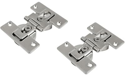 LIKERAINY 180 Gradi Cerniere per Porte Pieghevoli Cerniera per Mobili Armadio Guardaroba Zinco Pressofuso Nichelato Confezione da 2 Pezzi
