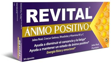 Revital Ánimo Positivo – 30 Cápsulas con Jalea Real, Rhodiola, Azafrán y Vitaminas B1, B6, B12 – Complemento Natural para el Estado de Ánimo y la Vitalidad