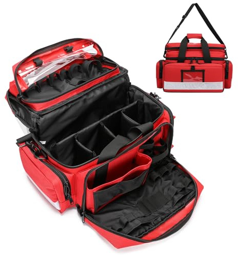 Be-Better Medical Bag Empty First Responder Bag,Emergency Bag First Aid Kit Organizer,First Aid Bag with Detachable Dividers, Medical Bag for Nurses,Home Health Care, EMT
