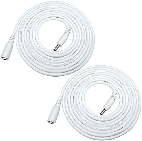 Liwinting 2pcs DC Verlängerungskabel 10m/32.8Feet 3.5mm x 1.35mm Mann zum Weiblichen DC-Stecker Kabel in Weiß