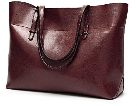 Aileese Womens Soft Leather Handbags Large Capacity Retro Vintage Top-Handle Casual Tote Shoulder Bags Coffee 15.5-Inch No Shoulder strap design