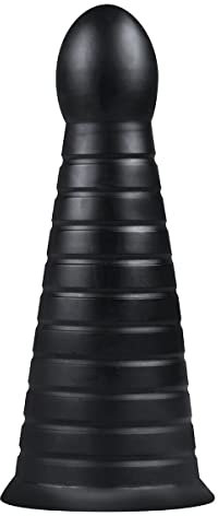 BUTTR Devil Dog Buttplug (Ø 4.7-9.9 cm) Grande plug anale con asta a costine affusolate, appositamente progettato per i maestri del gioco anale, enorme, a costine, parte superiore arrotondata