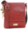 Catwalk Collection Handbags - Women's Leather Anti Theft Crossbody Bag - Medium Messenger Bag - Adjustable Shoulder Strap - Anja - Red
