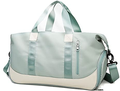 Keyck Bolsa Deporte con Compartimento Zapatos y Bolsillo Húmedo, Bolsa de Deporte para Hombre y Mujer, Bolsa de Viaje Grande Macuto Deporte, Impermeable Mochila Gimnasio Fin de Semana, Natación, Verde