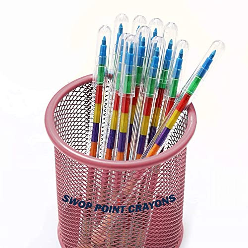 24 x Swop Point Crayons For Kids, Wax Crayons, Colouring Pencils For Children Art and Craft, Party Bag Fillers For Kids, School Supplies, Coloured Pencils(24)