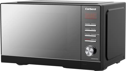 Corberó - Microondas Libre Instalación | CMICM9023DCB | 23L | 900W Potencia | Función Grill y Convección | Auto Menú Inteligente | Control Digital | Negro/Inox