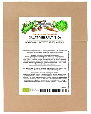 Salladssort (ekologisk) - fröuppsättning med 10 gamla sorter för sallad året runt
