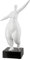 Casablanca Moderne Deko Skulptur XL Figur Frau Lady - Design Statue weiß glänzend - Höhe 37 cm