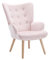 Vente-unique - Fauteuil Salon scandinave - Rose - Velours - VATELY