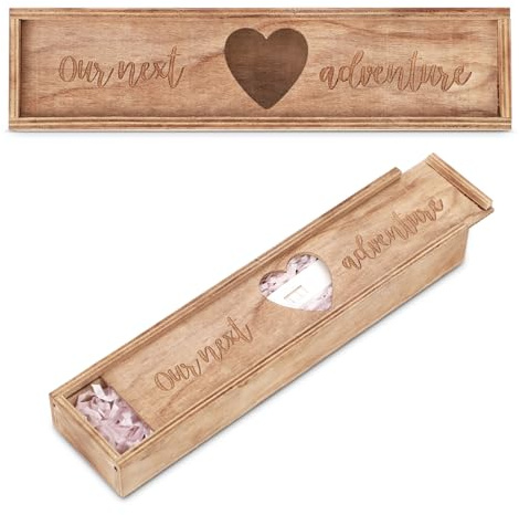 Minneslåda för Graviditetstest, Trä Graviditetsmeddelandelåda Baby Reveal Souvenir Collection Graviditetstest Presentförpackning för Make Far Morföräldrar (Brun)